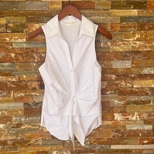 Veronica Beard Vallie White Sleeveless Shirt Size 4